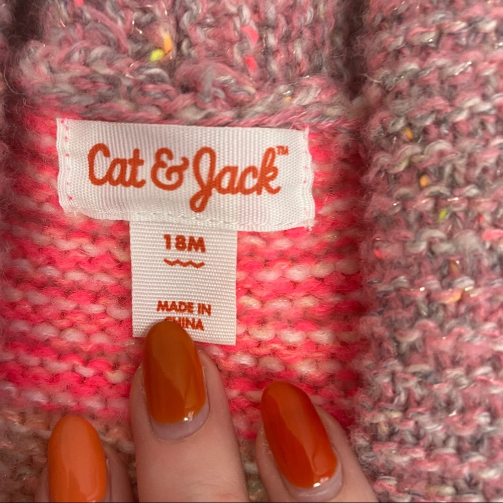 Cat & Jack Striped Cardigan Style Sweater size 18M - Picture 2 of 4
